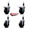 Service Caster 4'' Soft Rubber Swivel 1-1/8'' Expanding Stem Caster Set 2 Total Lock Brakes, 4PK SCC-EXTTL20S414-SRS-2-S-2-118 - alternate 4